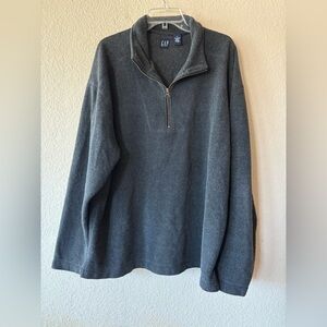 Gap Relaxed Quarter-Zip Mockneck Sweater XL Charcoal